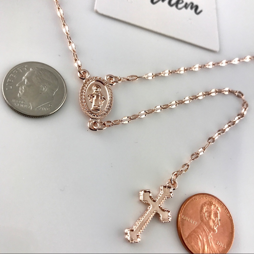 3 for $25⚡️rosary cross Mary necklace - Picture 4 of 8